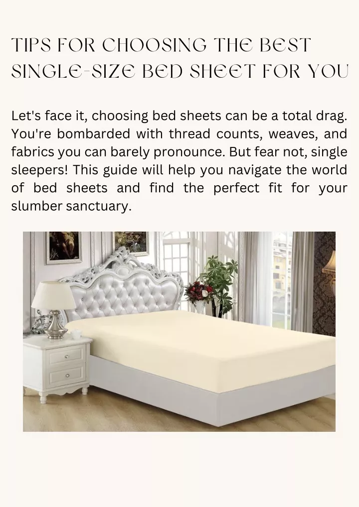 tips for choosing the best single size bed sheet