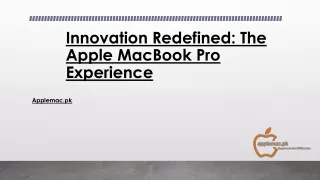 Innovation Redefined The Apple MacBook Pro Experience