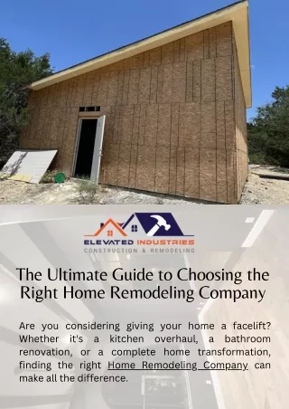 The Ultimate Guide to Choosing the Right Home Remodeling Company