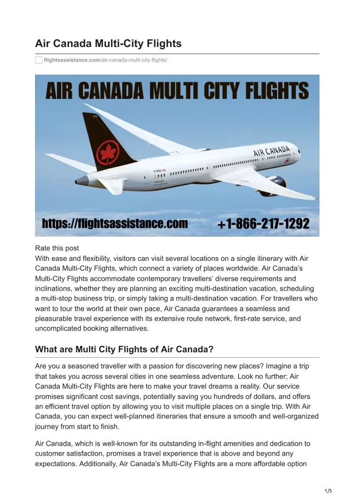 air canada multi city flights