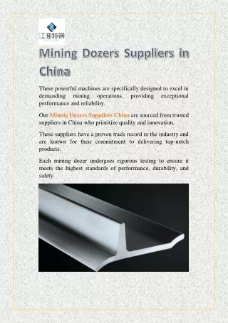 Mining Dozers Suppliers in China