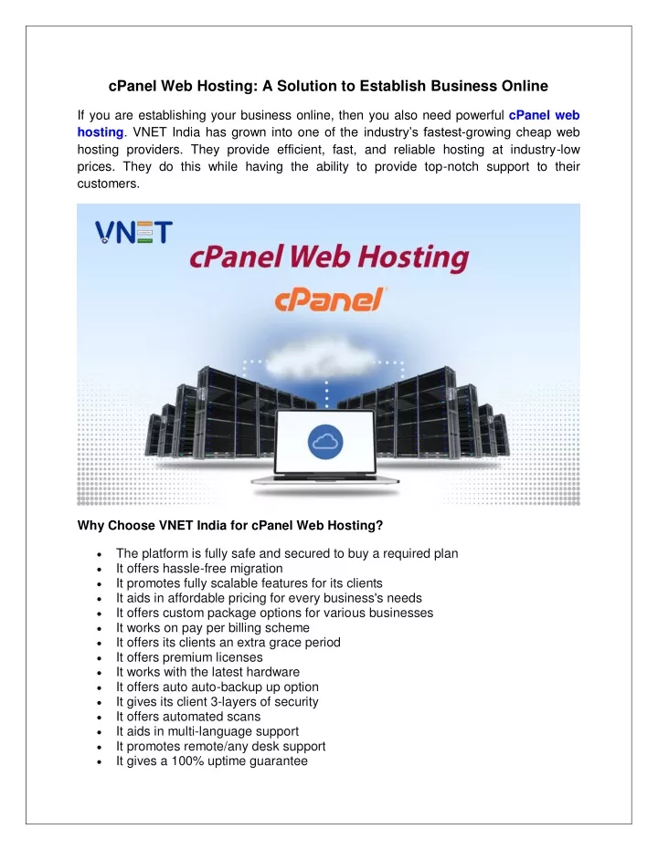 cpanel web hosting a solution to establish