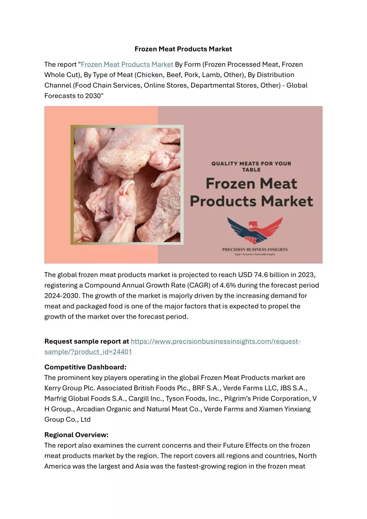 frozen meat products market