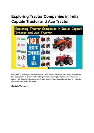 Exploring Tractor Companies in India_ Captain Tractor and Ace Tractor (2)