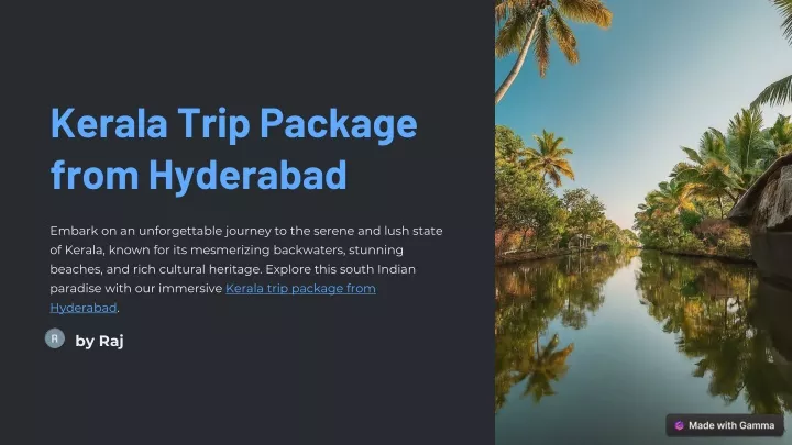 kerala trip package from hyderabad