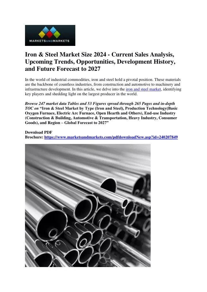 iron steel market size 2024 current sales