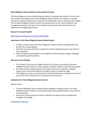 noise mitigation system market trends growth