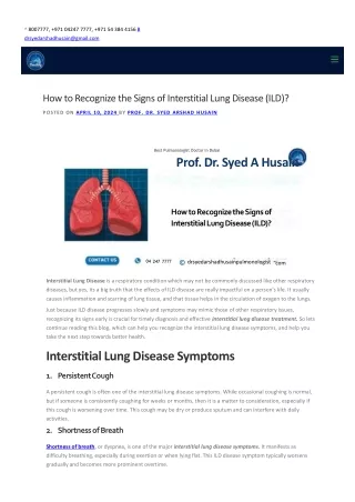 How to Recognize the Signs of Interstitial Lung Disease (ILD)
