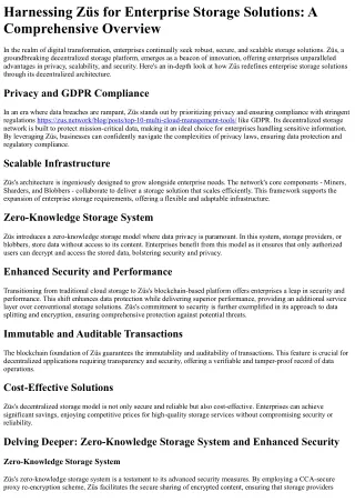 harnessing z s for enterprise storage solutions