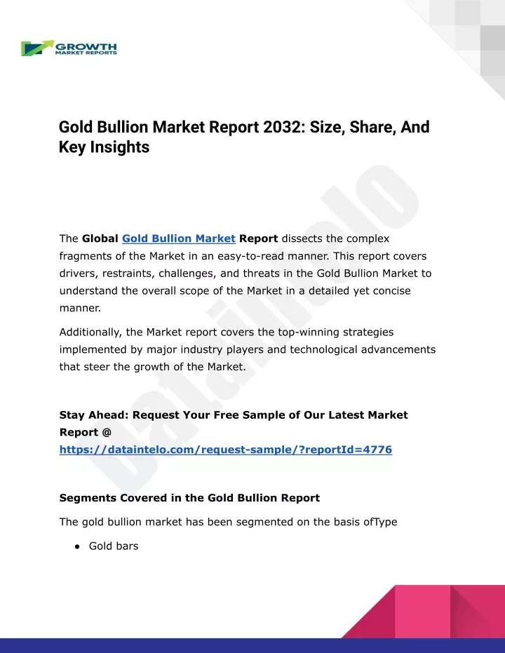 gold bullion market report 2032 size share