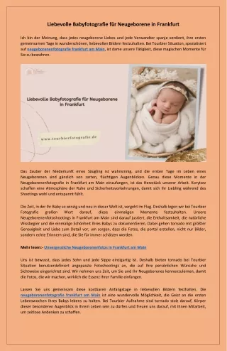 Professionelle Neugeborenenfotos in Frankfurt