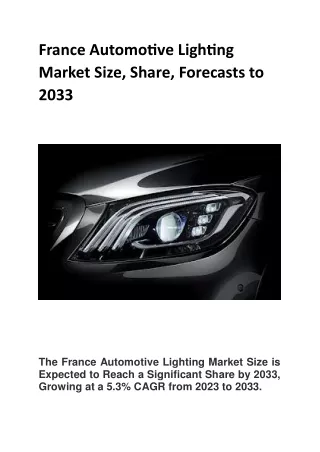 France Automotive Lighting Market