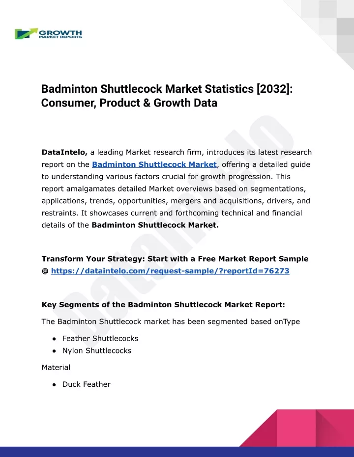 badminton shuttlecock market statistics 2032