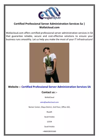 Certified Professional Server Administration Services Sa  Wafaicloud.com