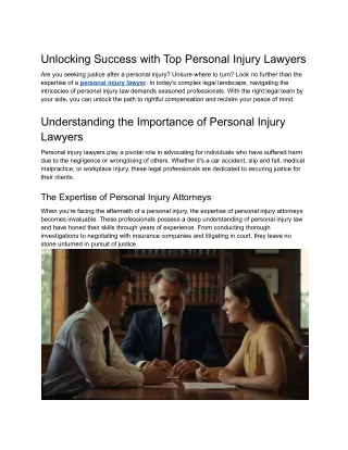 unlocking success with top personal injury lawyers