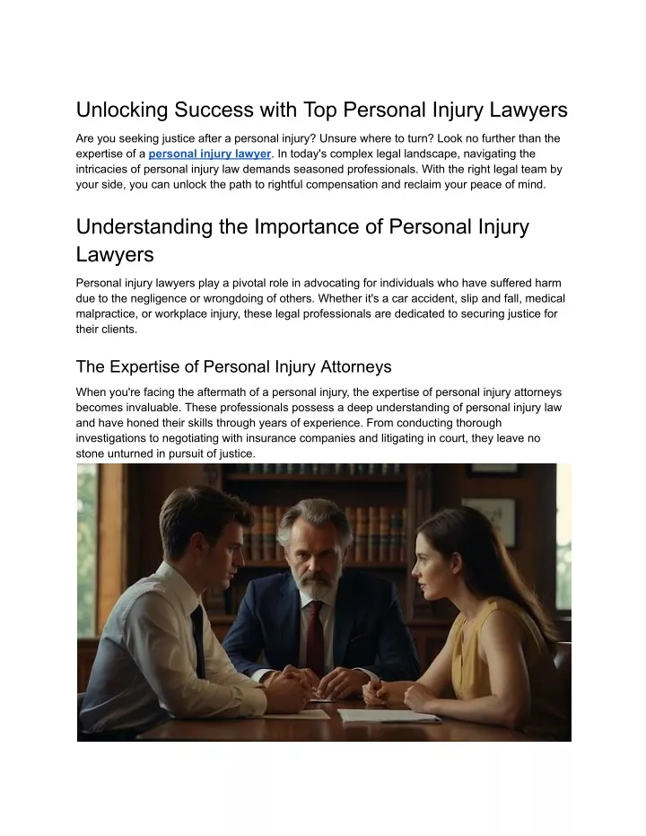 unlocking success with top personal injury lawyers