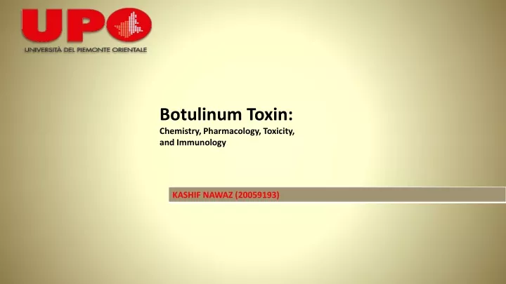 botulinum toxin chemistry pharmacology toxicity