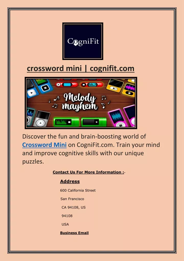 crossword mini cognifit com