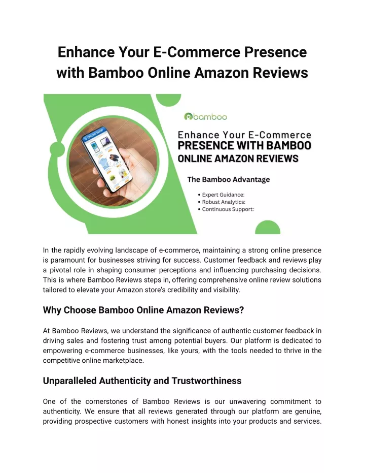 enhance your e commerce presence with bamboo