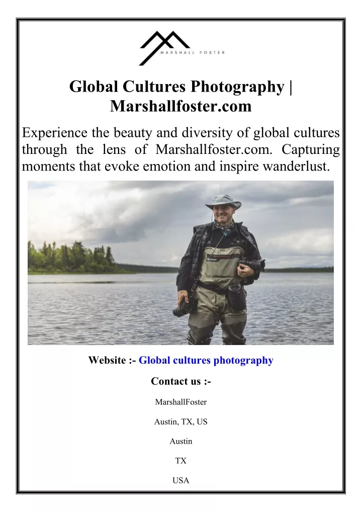 global cultures photography marshallfoster com
