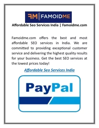 Affordable Seo Services India | Famoidme.com