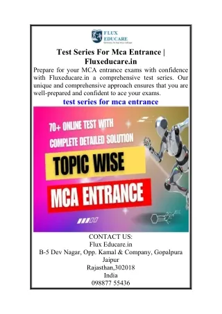 Test Series For Mca Entrance  Fluxeducare.in