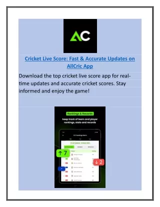 Cricket Live Score: Fast & Accurate Updates on AllCric App