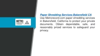 Paper Shredding Services Bakersfield Ca  Metrorecord.com