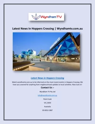 Latest News In Hoppers Crossing | Wyndhamtv.com.au