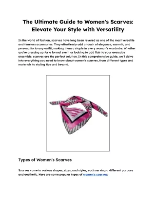 The Ultimate Guide to Women's Scarves_ Elevate Your Style with Versatility