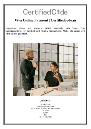 Viva Online Payment Certifiedcode.us