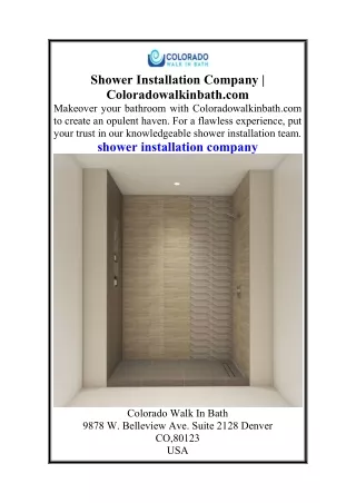 Shower Installation Company  Coloradowalkinbath.com
