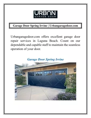 Garage Door Spring Irvine | Urbangaragedoor.com