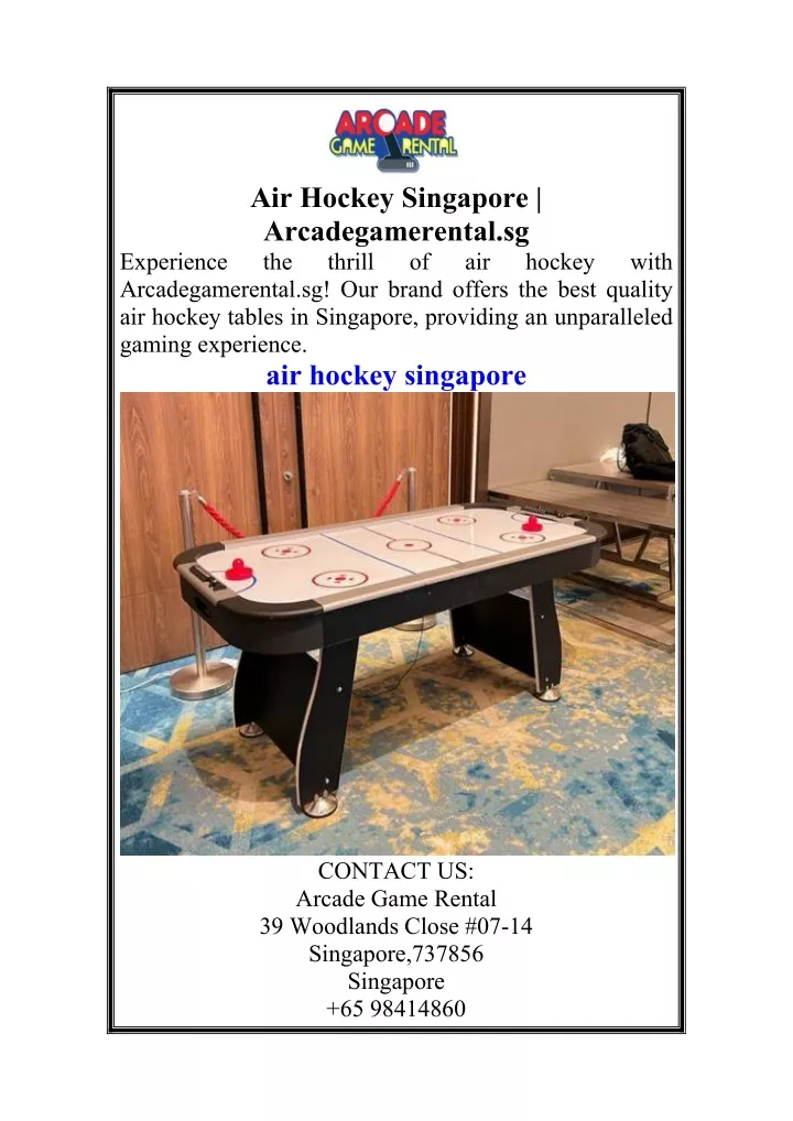 air hockey singapore arcadegamerental