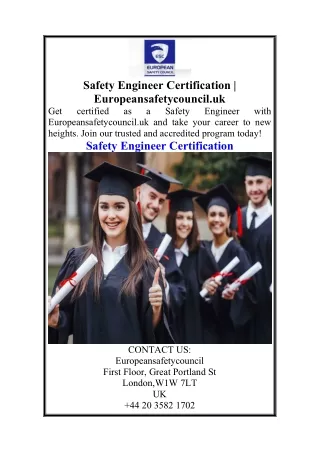 Safety Engineer Certification Europeansafetycouncil.uk