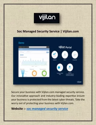 Soc Managed Security Service | Vijilan.com