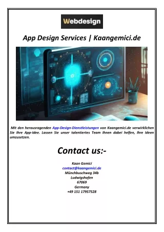 App Design Services  Kaangemici.de