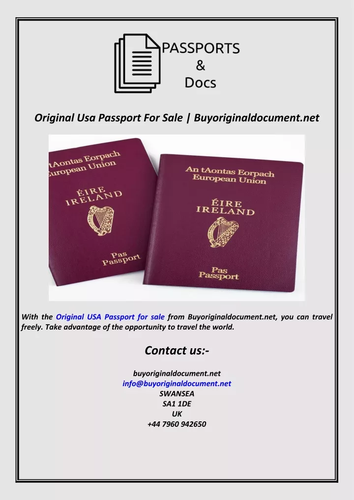 PPT - Original Usa Passport For Sale Buyoriginaldocument.net PowerPoint ...