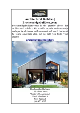 Architectural Builders  Brackenridgebuilders.co.nz