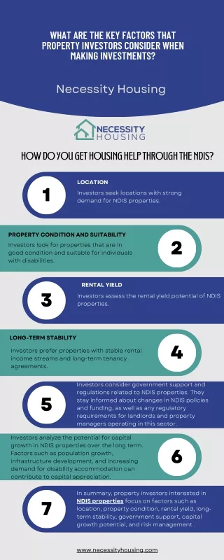 what are the key factors that property investors