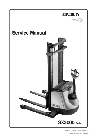 Crown SX3000 Series Forklift Service Repair Manual