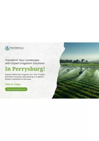 Avail of the best Irrigation System Installation Perrysburg | Watervilleirrigati