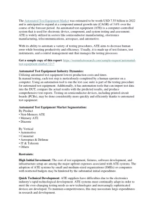 the automated test equipment market was estimated