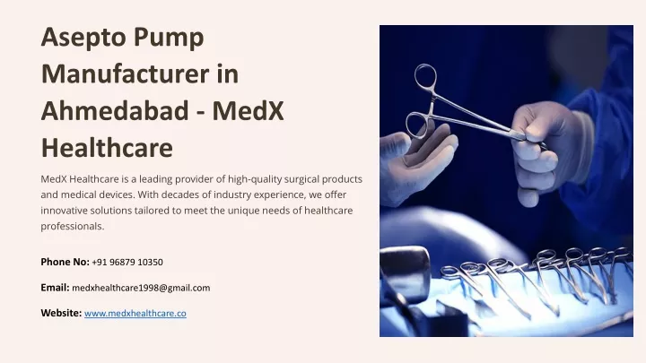 asepto pump manufacturer in ahmedabad medx