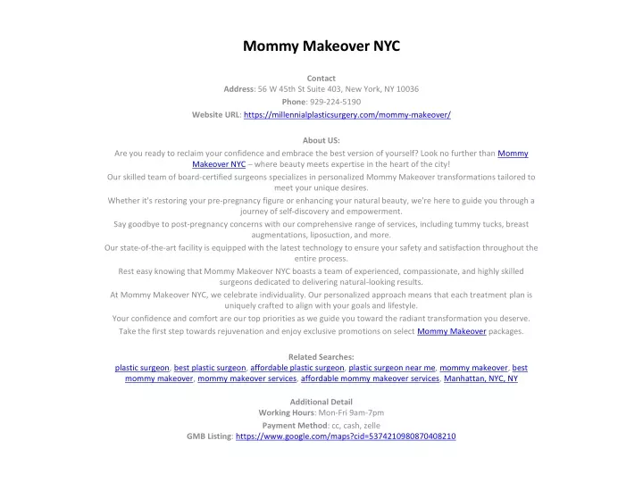 mommy makeover nyc