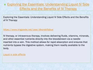 Exploring the Essentials: Understanding Liquid IV Side Effects and the Benefits