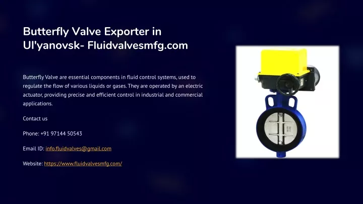 butterfly valve exporter in ul yanovsk