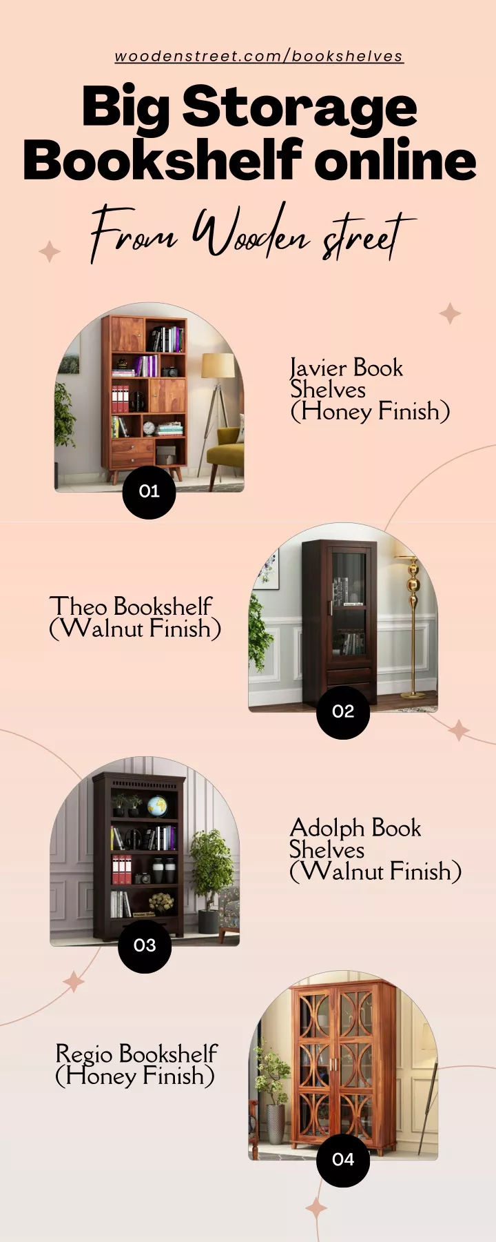 woodenstreet com bookshelves big storage