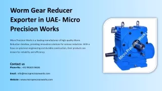 Worm Gear Reducer Exporter in UAE, Best Worm Gear Reducer Exporter in UAE