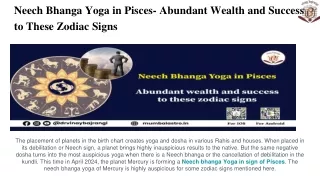 Neech Bhanga Yoga in Pisces- Abundant Wealth and Success to These Zodiac Signs